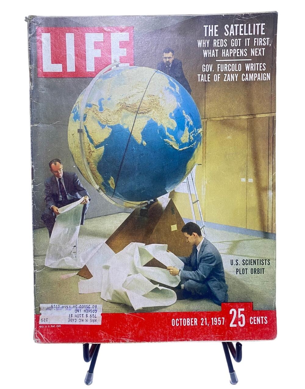 LIFE Magazine Oct 21 1957 Sputnik Satellite US Scientists Plot Orbit